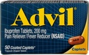Advil 고통 Reliever/Fever 흡진기 200 mg는 정제를 50 ea 입혔습니다 (6의 포장)