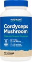 Nutricost Cordyceps Mushrom Capsulas 1100mg, 90 Serv - CCOF Certified Made with Organic, Gluten Free, 550mg Per Capsule (180 Kapsule)