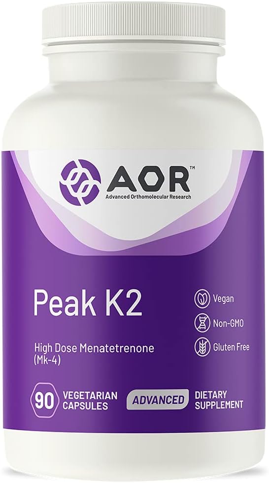 AOR, Peak K2, Bone and Cardiovascular Health and Normal Blood Clotting, Diyeter Supplement, 90 hizmet (90 kapsül)