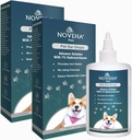 NOVEHA Pet øredobber med 1% Hydrokortison | ørerenser for hunder og katter for ørevoks oppbygging, No-Sting Formula, beroliger kløe og reduserer smertefull øreinfeksjoner 60 ml (60 ml (Pack of 2))