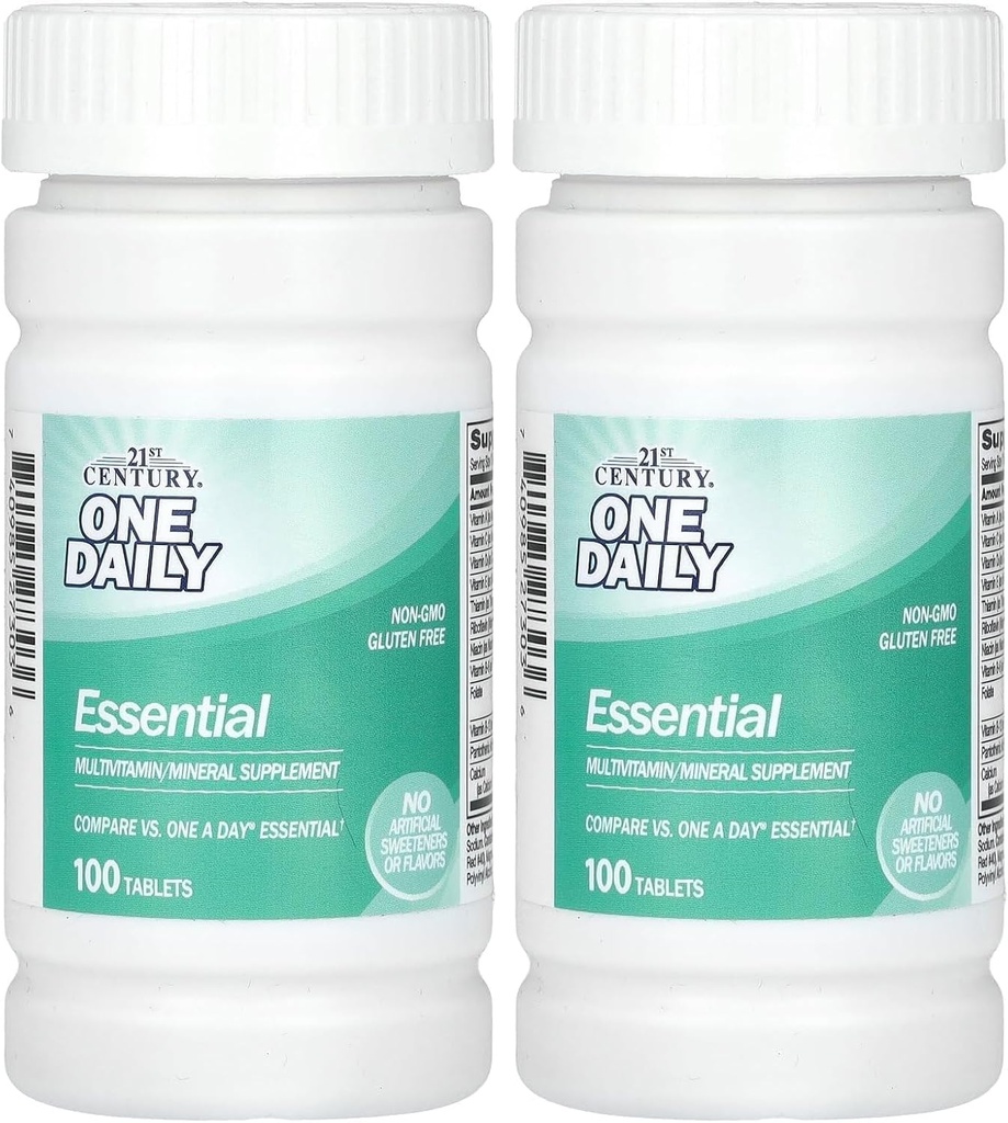21st Century One Daily Essential Tablets, 100 Count (Pachet de 2)