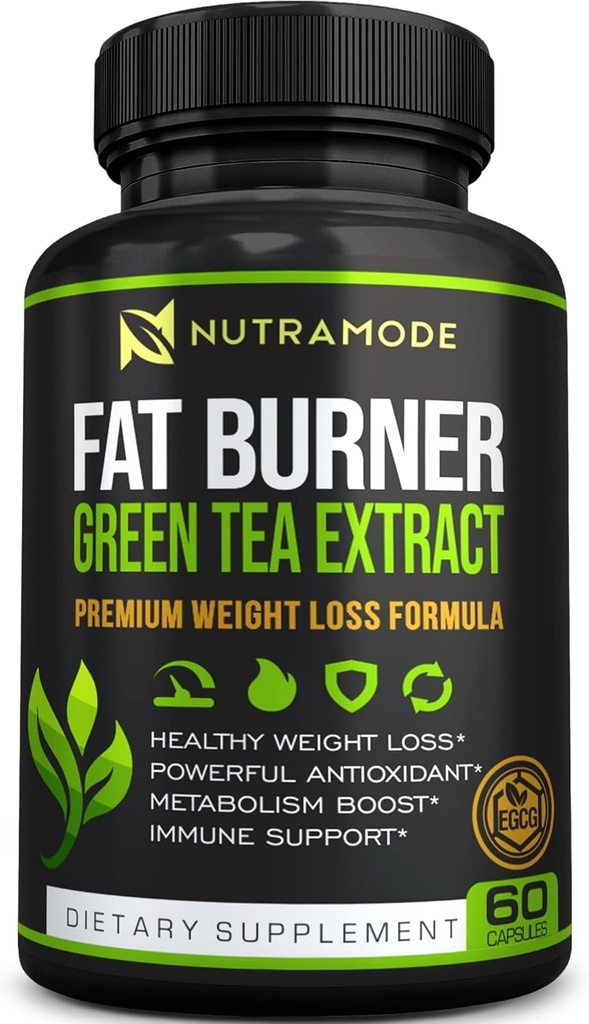 Premium Green Tea Extract Fat Burner supplement with EGCG-Natural Appetite Suppressionant-Healthy Weight Loss Diet Pills that Work Fast for Women and Men-Detox Metabolism Booster to Burn Belly Fat Fast
