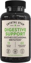 Crystal Star Digestive Support Addition (60 капсули) - Билкови Gut Здраве Допълнение, което помага с Occtasional газ и подуване - Мента, Алое Вера, Slippery Елм & Джинджър
