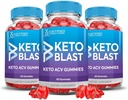 (3 Pack) Jablečný ocet gumové 1000MG Keto Blast Keto ACV Gummies Pokročilý vzorec Vyrobeno s granátovým řepkovým džusem prášek B12 Vegan Non GMO 180 Gummys