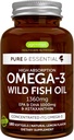 Igennus Ultra Pure Omega 3 Тригліцерид rTG Дика рибна олія 1360mg, сертифікований IFOS, EPA DHA 1000mg Plus Astaxanthin, Non-GMO, для чоловіків і жінок, 180 Softgels