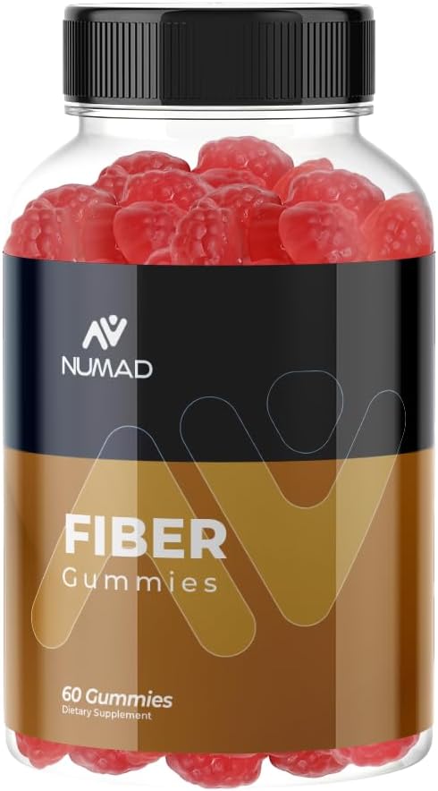 NUMAD Gummies Fiber Aids Digestion, Здрави движения на Боул 60 Gummies Храносмилателен здраве, поддържа редовността Здравословно храносмилане естествен аромат Ягодова