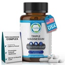 Triple Magnesium Complex Supplement 235mg with Magnesium Citrate, Malate & Lysinate Chelate | Magnesium Supplement for Sleep, Muscle Relaxation, Energy & Nerve Support | 60 Capsules, USA Made