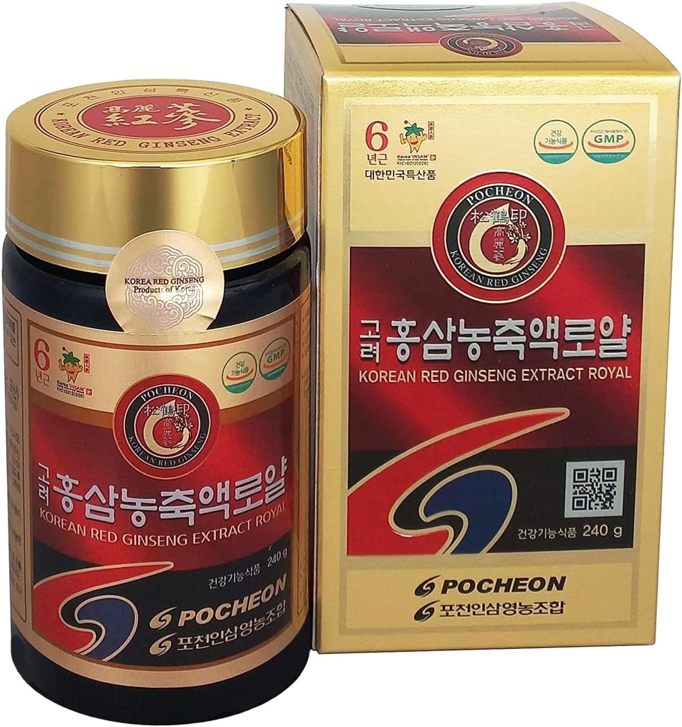 Pocheon 240g(8.5oz),100%纯朝鲜族 6 年根 Panax 红色 Ginseng 提取 Royal, 70%固态, Saponin, 天然免疫支持