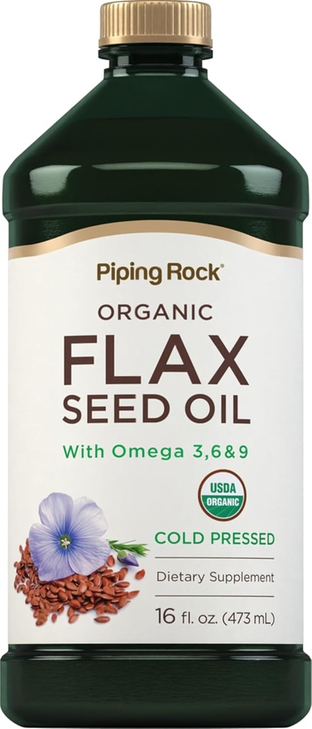 (原始内容存档于2018-10-21). Piping Rock Flaxseed Oil 16 Fl Oz 与Omega 3 6 9 有机冷压液体补充 QQ Vegetarian, Non-GMO, Gluten Free Formula.