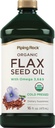Piping Rock Flaxseed Oil ← 16 Fl Oz Silencio con Omega 3 6 9 Silencio Orgánica Cold Pressed Liquid Suplemento Silencio Vegetariano, No GMO, Gluten Free Formula