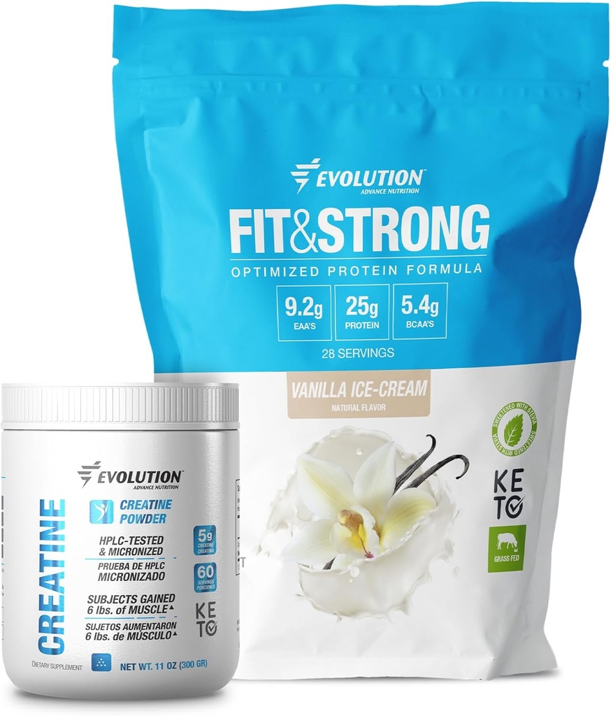 Evolution-en Elikadura aurreratua Fit & Strong + Creatina Monohidrato hautsa