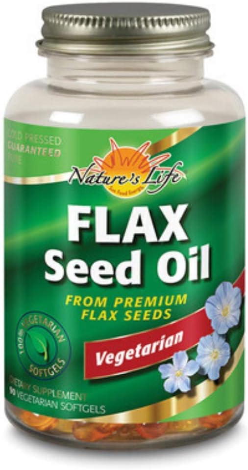 Natura 's Life 100% Wegetarian Flax Seed Oil Softgels