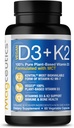 Vitamine D3 K2 met MCT, 5000 IE Vegan D3 & 100 mcg MK7 K2, ondersteuning sterke botten en immuungezondheid - 60 capsules (60 dagen levering)