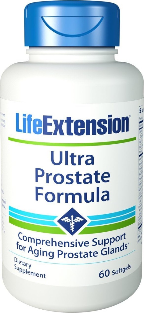 Life Extensie Ultra Natural Prostate cu Apres Flex și Standardized Lignans Softgels, 60 Conte