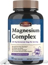 Chelat Magnesium Complex Supplement 960mg pro Servierung, 10 Formen, Magnesium Glycinat, Citrat, Malat, Taurat &amp; mehr, Unterstützung Schlaf & Energie, hohe Absorption, 90 Vegan Caps