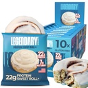 Legendariske matvarer 22g Protein Cinnamon Roll - Premium høy Protien Barer, lav karbohydratmåltid Erstatning Snack, lav glykemisk indeks, Glutenfri snacks - søt null sukker, keto og diabetisk vennlige 10-Pack