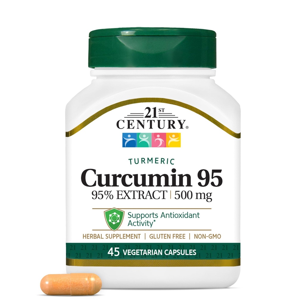 21st Century Curcumin 95 Herbal Supplements, 45 Count (22757)