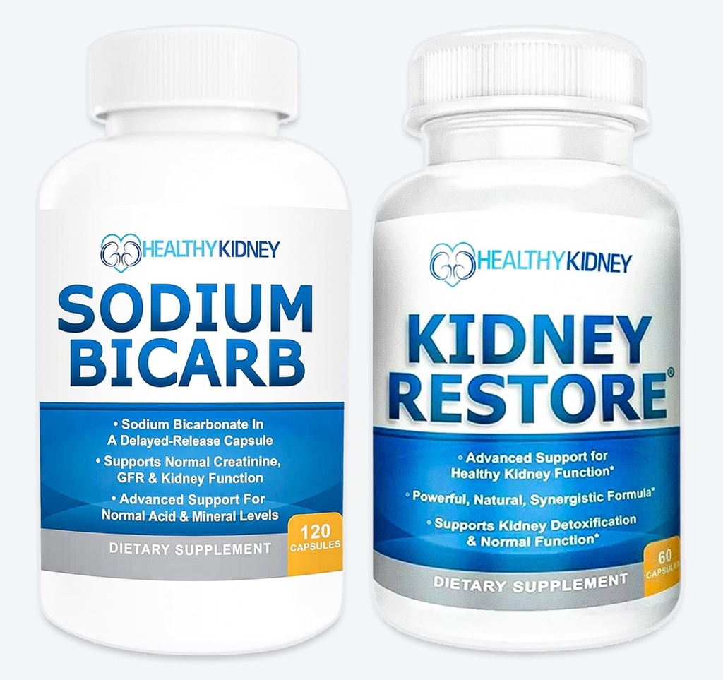 Kidney Restore & Sodium Bicarb 2 Pack Kidney Cleanse Натуральна добавка Sodium Bicarbonate Buffer Acid Naturally