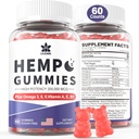 HempTotally Hemp Gummies 200mg, High Potency Vegan Hamp Oil med Omega 3 6 9, Vitamin A, E & B1, Zero Sugar, 60 Gummies, 30 portioner