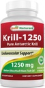 Best Naturals Pure Antarktisz Krill Oil 1250 mg (Triple Strength) Omega-3s EPA, DHA és Astaxantin 60 Softgels