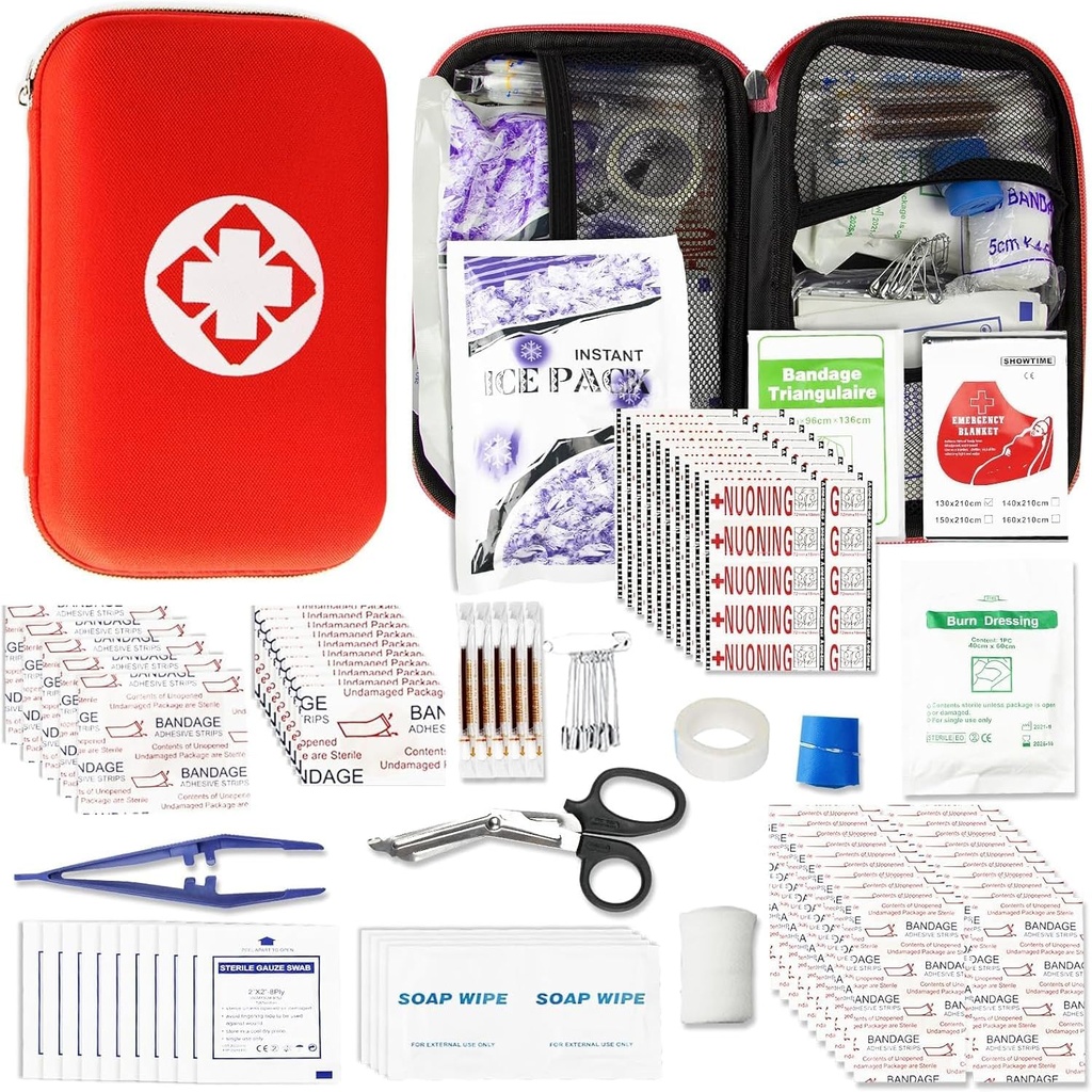 Home Hiking Camping Outdoor Sport üçün ilk Aid Kit, 275 Pieces Survival Material Emergency Kit, Əvvəllik Cases melek üçün Basic First-aid Essentials olan Mini Gear Bag