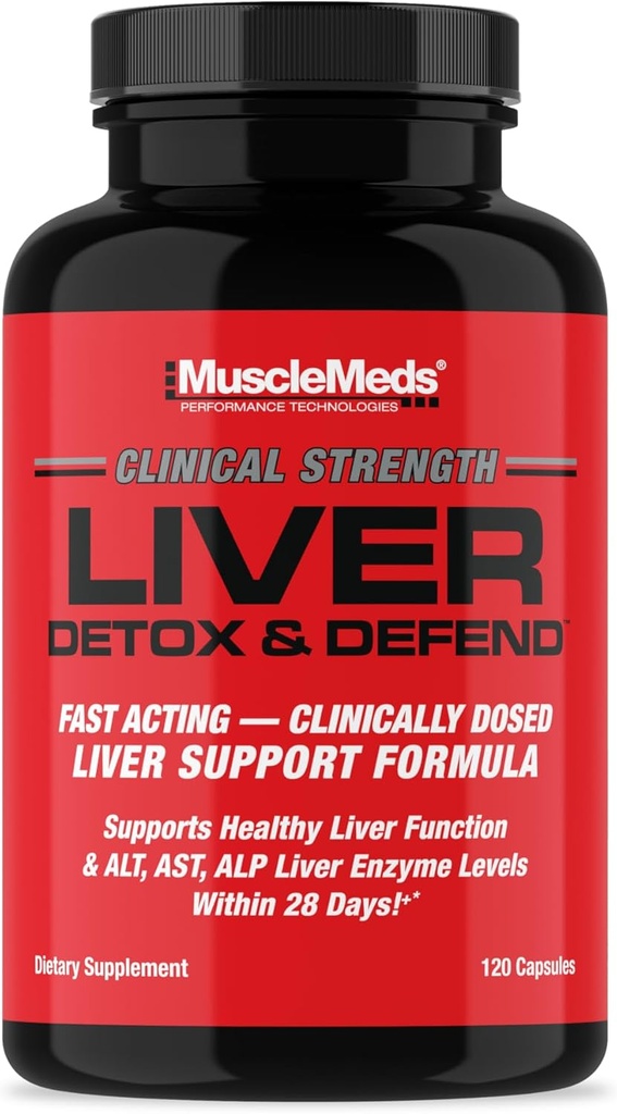 MuscleMeds Liver Detox & Defense, Cleanse, 修理公式 - 草药liver支助补编, NAC, Silymarin Milk 硝酸盐, 60 services