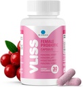 Robaina Women 's Daily Vaginal Probiotic + Cranberry & Pineapple, 5 B CFU Lactobacillus (rhamnosus, reuteri, Gasseri, crispatus), pH 밸런스 및 냄새 제어, 비타민 C & B-12, 30 Vegan 캡슐