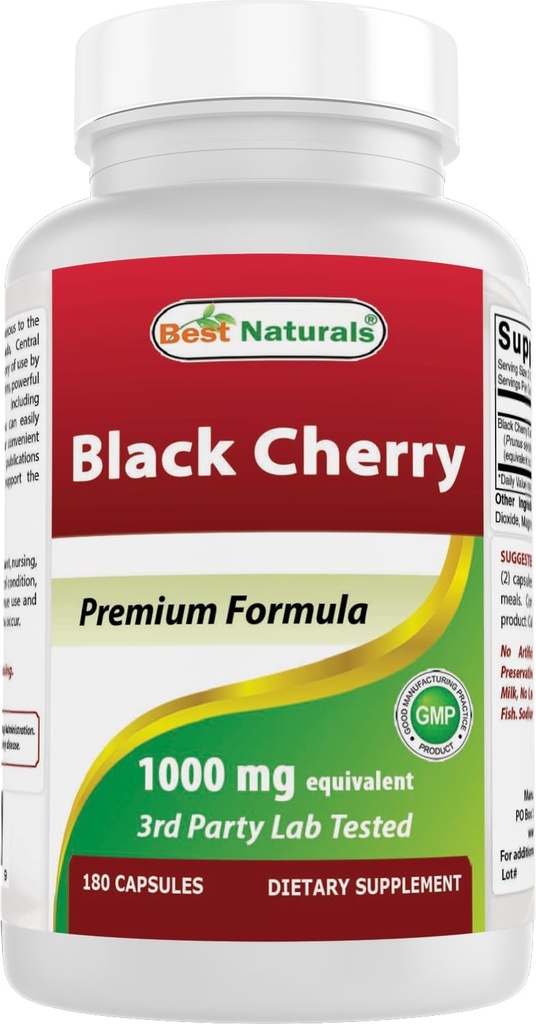 Terbaik Cherry Hitam 1000 Mg Capsule, 180 Cacah