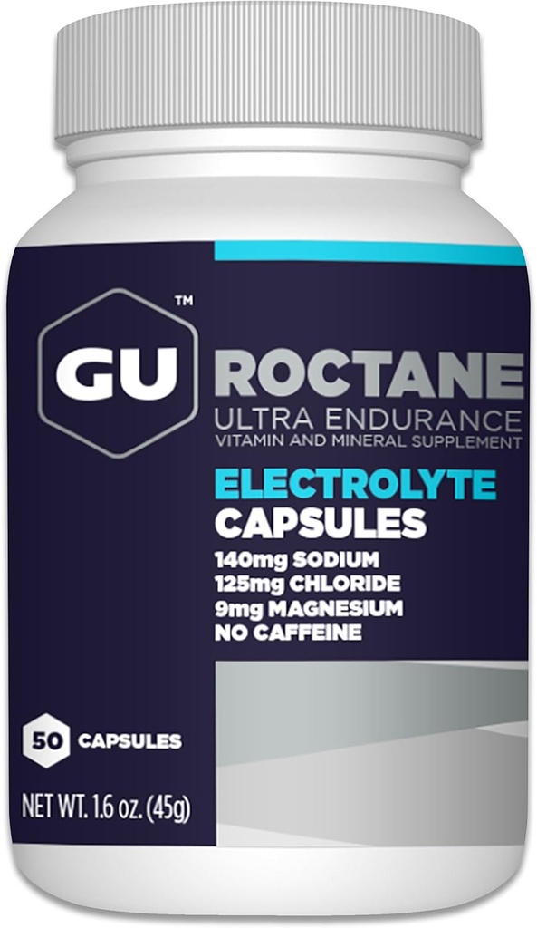 GU Energy Roctane Ultra Endurance Variety Pack; Electrolyte Capsules och BCAA Branch Chain Amino Acid med vitamin B Capsules, 2 flaskor (110 Totalt)