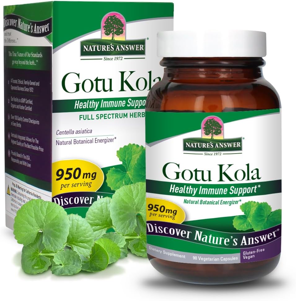 Prírodná odpoveď Gotu-Kola Herb Vegetariánske kapsule, 90-Count