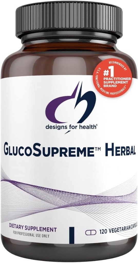 Designs for Health GlucoSupreme Herbal Supplements - Berberine HCl, Banaba, Ginseng + Cinnamon Extract - Veganski, ne-GMO dodatki (120 kapsul)