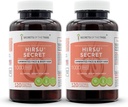 Hirsu Secret 120 kapsula (2 pcs), 1000 mg, Saw Palmetto, Black Cohosh, Vitex, Spearmint, Lavender, Green Tea. Aurpegi eta gorputzik gabeko ilea (2x120 kapsula)