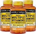 MASON NATURAL Harian Beberapa Vitamin dengan Mineral - 24 Estimamine Vitamin dan Mineral, Semua dalam Satu Multivitamin, Supports Overall Health, 60 Tablet (Paket 3)