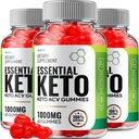 (3 Pack) Essential Keto ACV Gummies - Avancerad Formel Essential Keto + ACV Weight Management Gummies Apple Cider Vinegar Keto Essential Dietary Supplement Reviews Vitamin B12 B6 (180 Gummies)