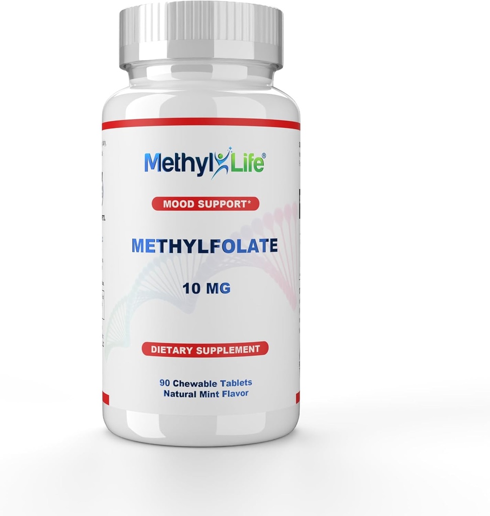 Methyl-Life Purest L-Methylfolate 10 mg Pharmaceutical Grade Professional Tugevus Aktiivne Folate - 3 kuud Supply. Närimisrohtu. Mitte-GMO. Gluteenivaba metüülfolaadi katse