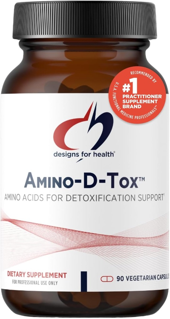 Design untuk Kesehatan Amino- D-Tox - Amino Detox + Liver Cleanse Dukungan - Tambahan Dicampur dengan Glycine, Kalsium D Glucarate, NAC + More - Non-GMO (90 Capsules)