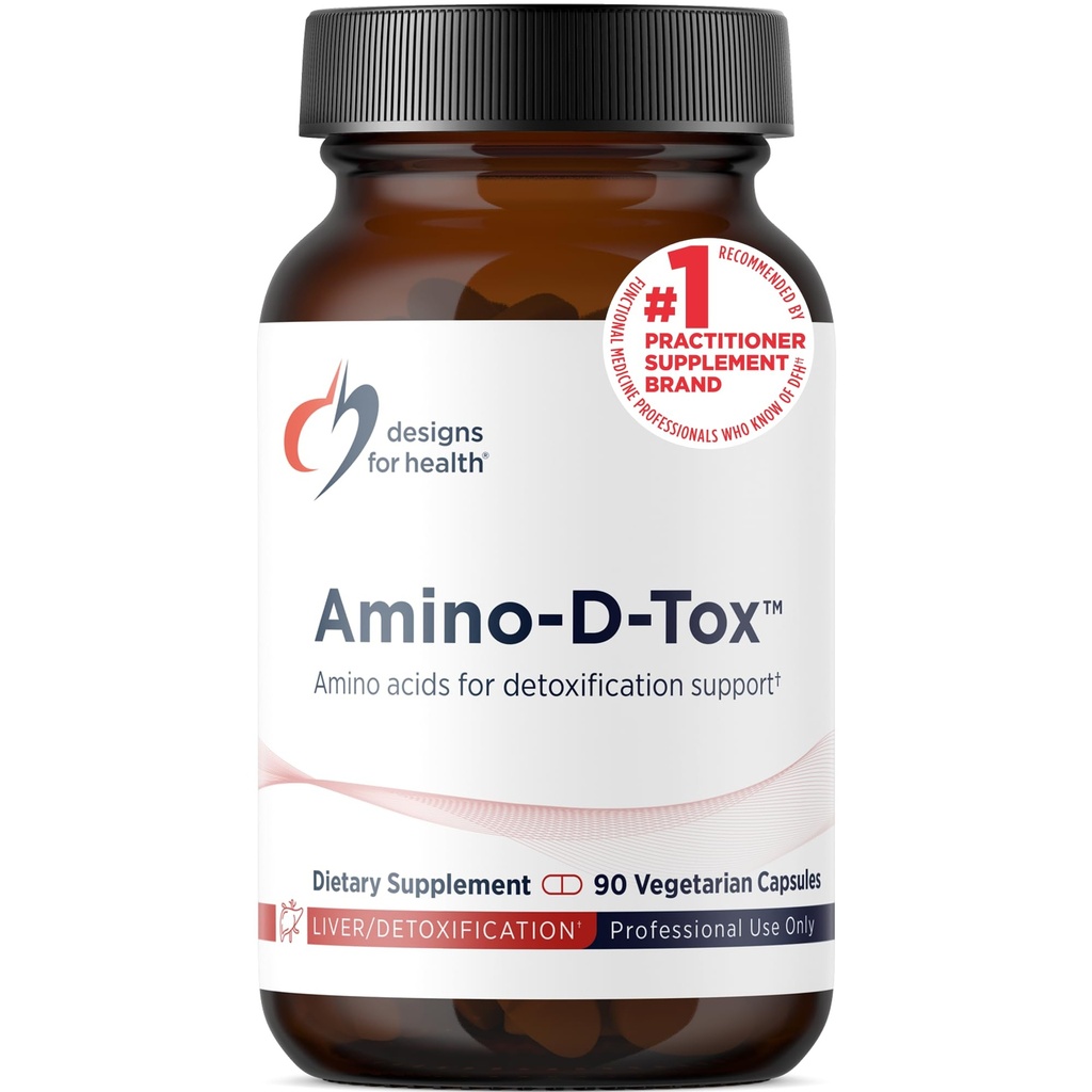Designs for Health Amino-D-Tox - Amino Acid Detox + Liver Cleanse Support - Supplement Blend with Glycine, Calcium D Glucarate, NAC + More - Non-GMO (90 Capsules)