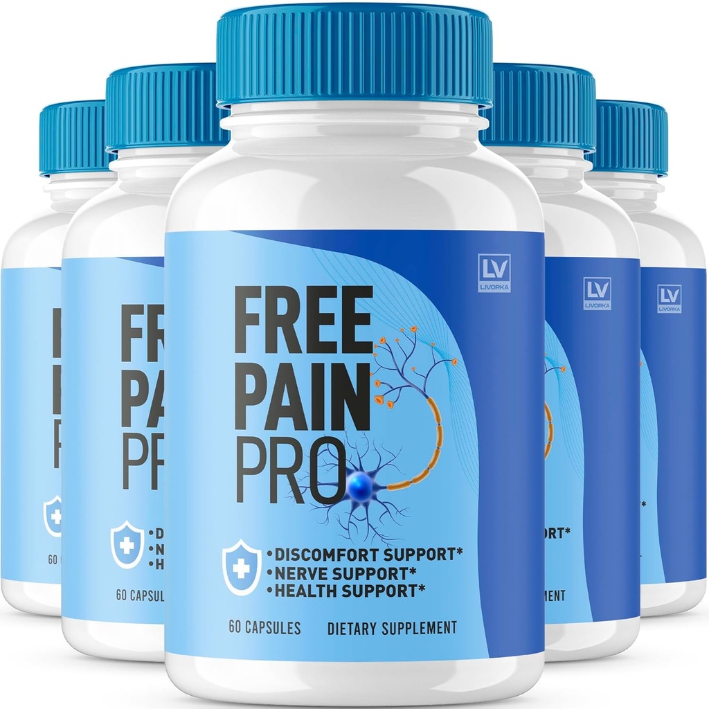 (5 Pack) Free Pain Pro Capsules, Official Free Pain Pro Supplemento Capsule Formula Avanzata, Gratis Dolore Pro Pillole Tutto Naturale Sostenere Totale Benessere, Pain Pro Formula Review, 300 Capsule