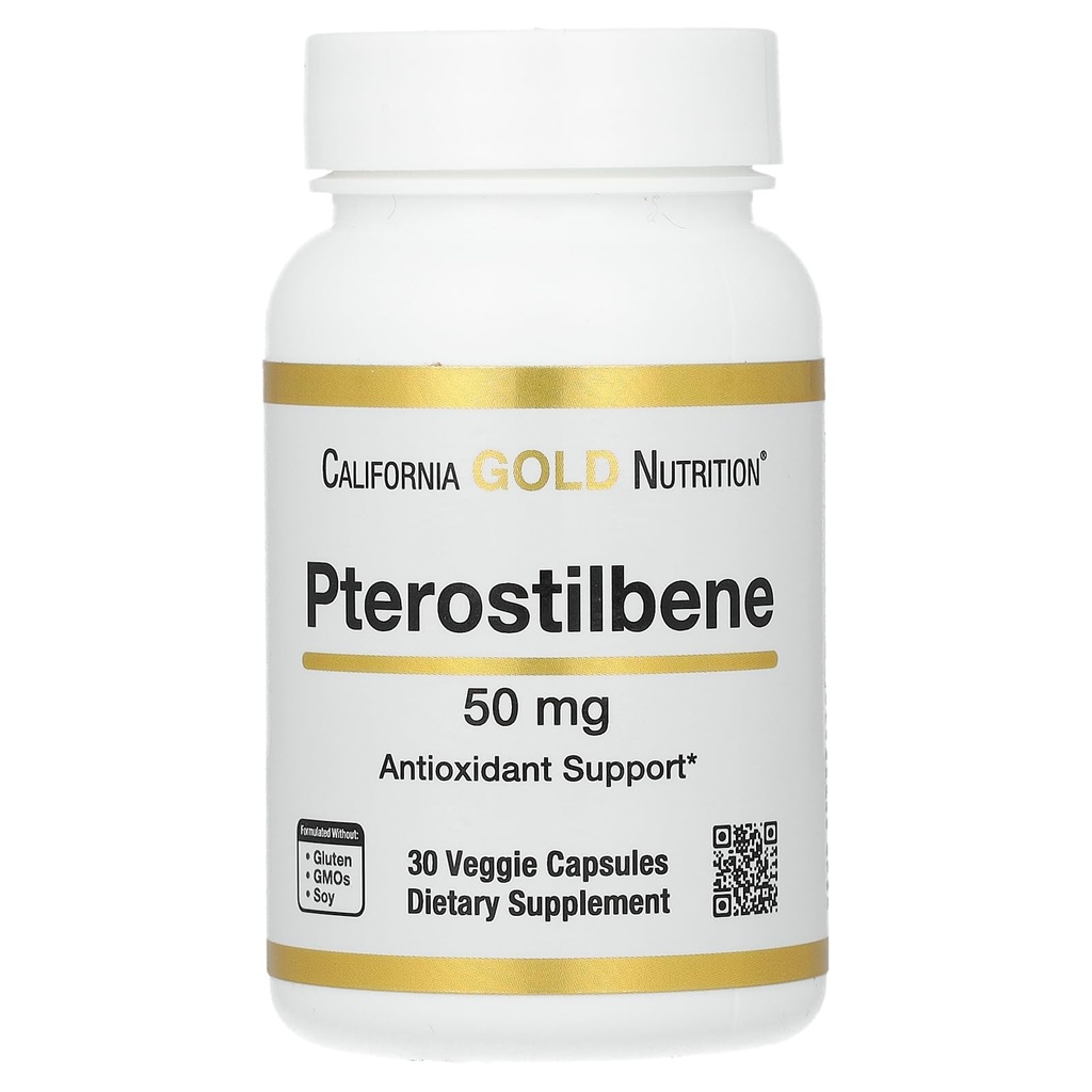 California Gold Nutrition Pterostilbene, 50 mg, 30 Veggie Capsules