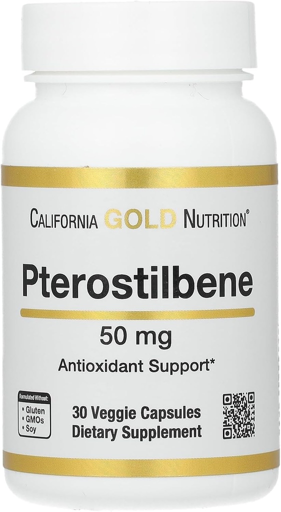 California Gold Nutrition Pterostilbene, 50 mq, 30 Veggie Capsules