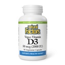 Natural Factors Vegan Vitamin D3 2000 IU - Supports Bone & Immune Health - Plant-Based Cholecalciferol - Vegetarian Capsules - 90 Capsules (90 Servings)