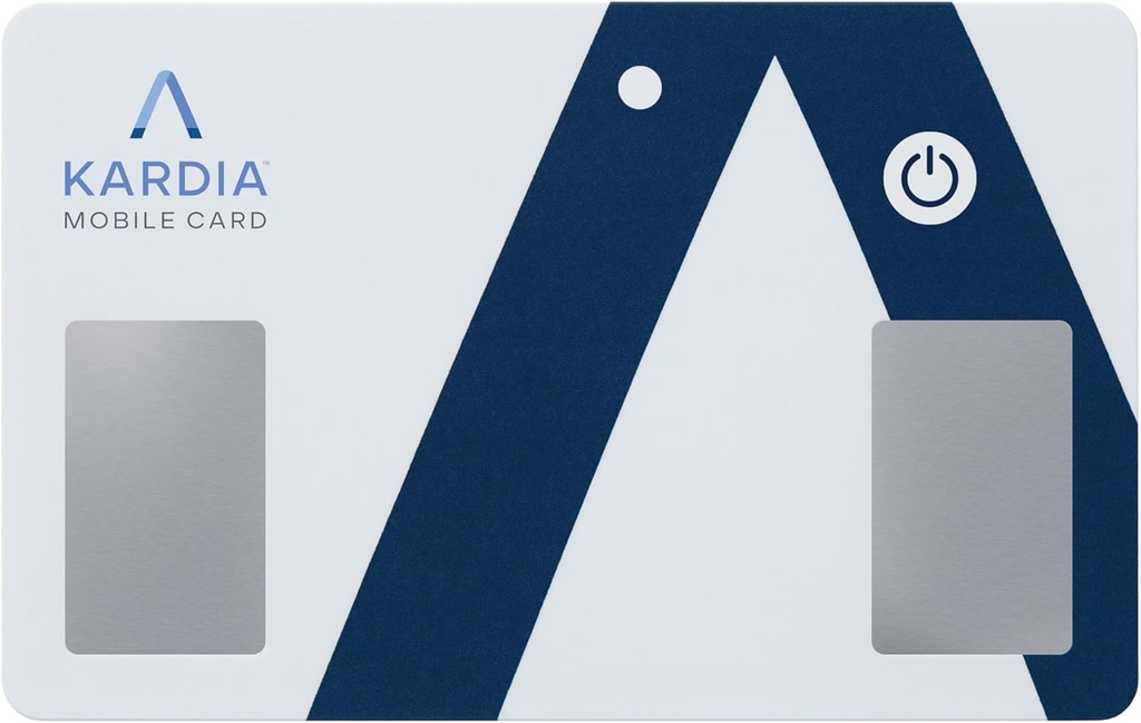 活生生的Cor KardiaMobile Card 钱包 - 个人 EKG 设备 - 记录 单行本 EKGs 在 Go上并检测不规范的心跳