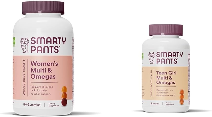 SmartyPants Naiste Multivitamiini Kummid: Omega 3 Kalaõli (EPA / DHA) & Teen Girl Multivitamiini Kummied: Omega 3 Kalaõli (EPA / DHA)