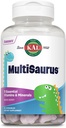 KAL MultiSaurus Crianças mastigáveis multivitamínicos, 11 vitaminas essenciais e minerais para crianças, mistura de sabor de berry, glúten e sem conservantes, 90 Servings, 90 mastigáveis em forma de dinossauro