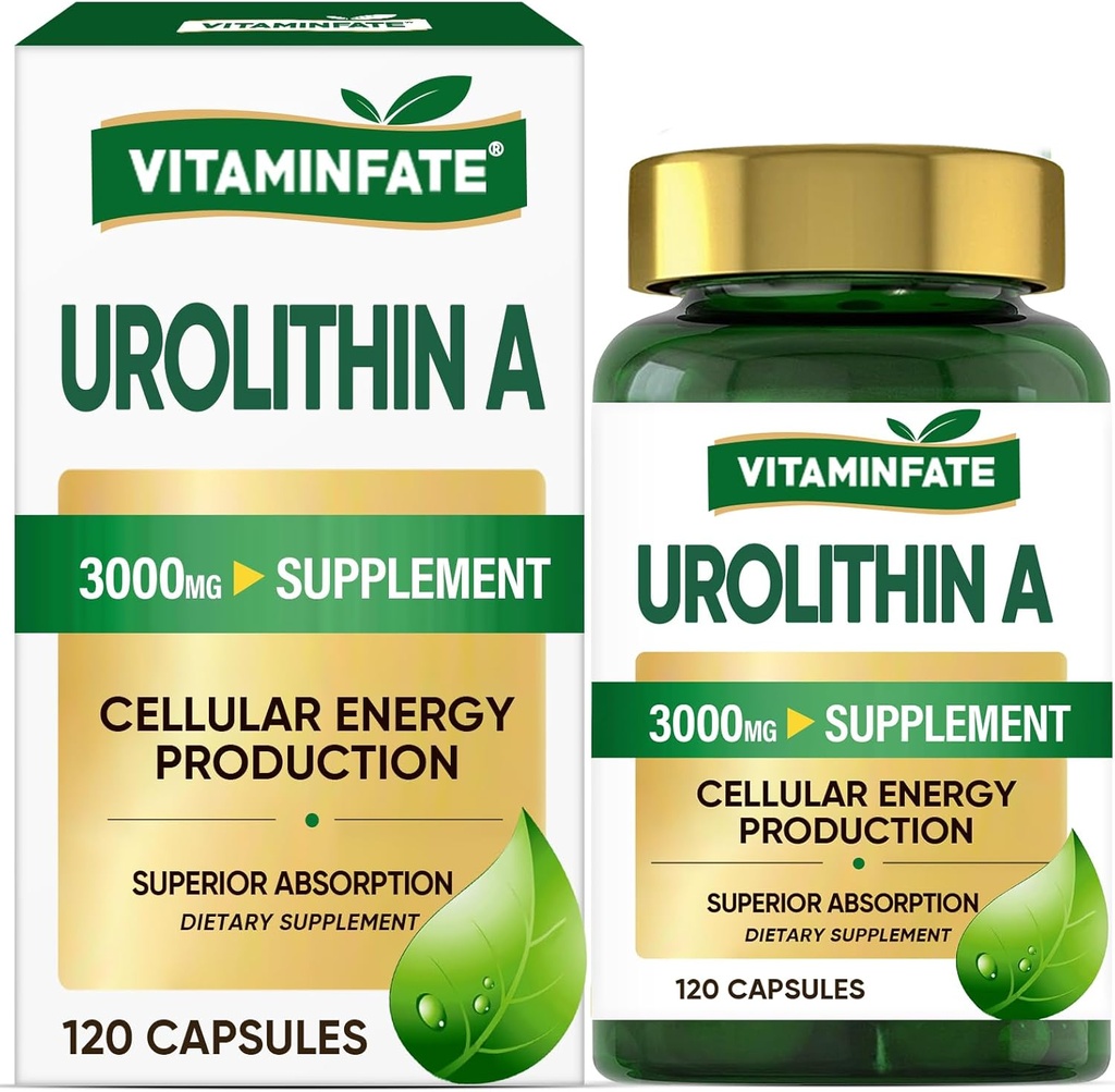 3000 MG Urolithin A תוסף - 120 קפסולות תמיכה אנטי-חמצן, שיפור הזדקנות בריאה, Mitochondrial, תיקון תאים לגברים ונשים