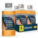 Pedialyte Fast Hydration Electrolyte Solution, Orange, Hydration Drink, 33,8 Fl Oz (Pack of 4)