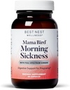Best Nest Wellness Mama Bird Morning Sickness Relief - Gentle Supplement Formula Aids Against Morning Sickness - Supplement with Ginger Extract & Root Powder - 60 Capsules
