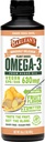 Barlean 's Ginger Peach Vegan Omega 3 Suplemen, Algae Oil Liquid dengan 630 mg EPA & DHA, Tanaman berbasis Omegas dari Algal Oil, Non- GMO & Gluten Bebas, 16 oz