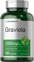 Horbäach Graviola Capsules | 2000 мг | 120 Count | Non-GMO, Gluten Free | Soursop (Annona Muricata)