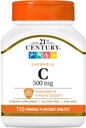 21세기 비타민 C 500 mg Chewable 정제, 오렌지, 110 조사